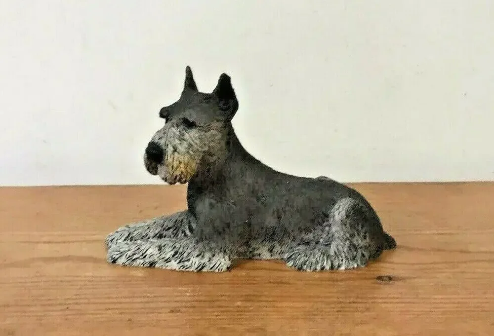 Vtg 1998 Castagna Italian Resin Figurine Schnauzer Cute Sitting Dog 5.5